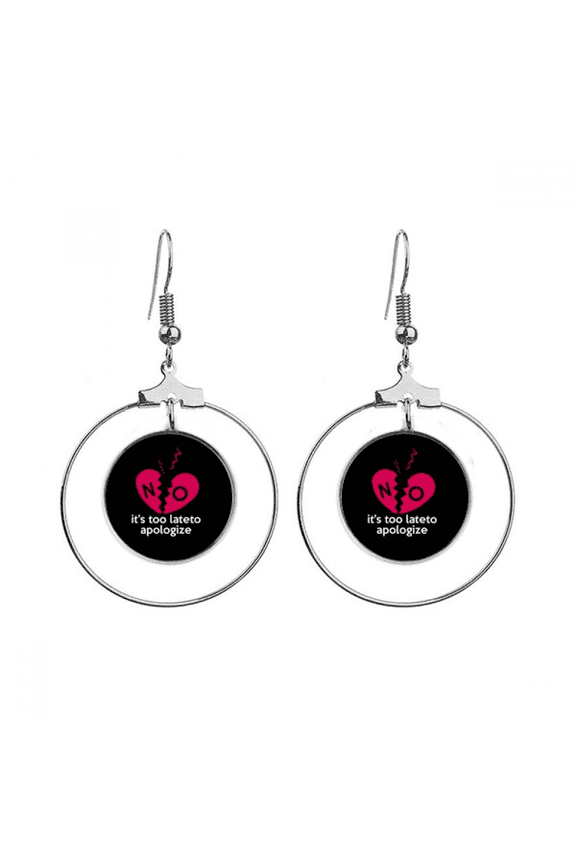 english classic emotional lyrics apologize earrings dangle hoop jewelry drop circle