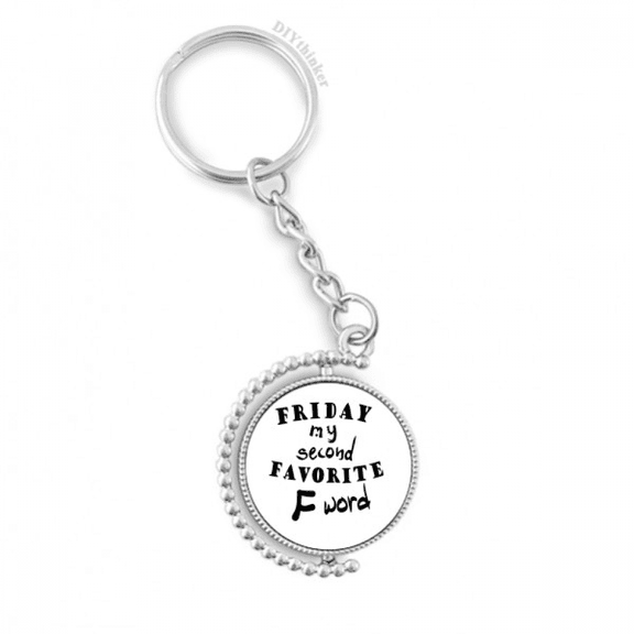 english word design friday my second favorite rotatable keyholder disc accessories chain clip
