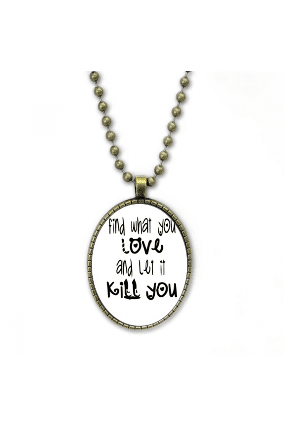 english word design love and kill necklace vintage chain bead pendant jewelry collection