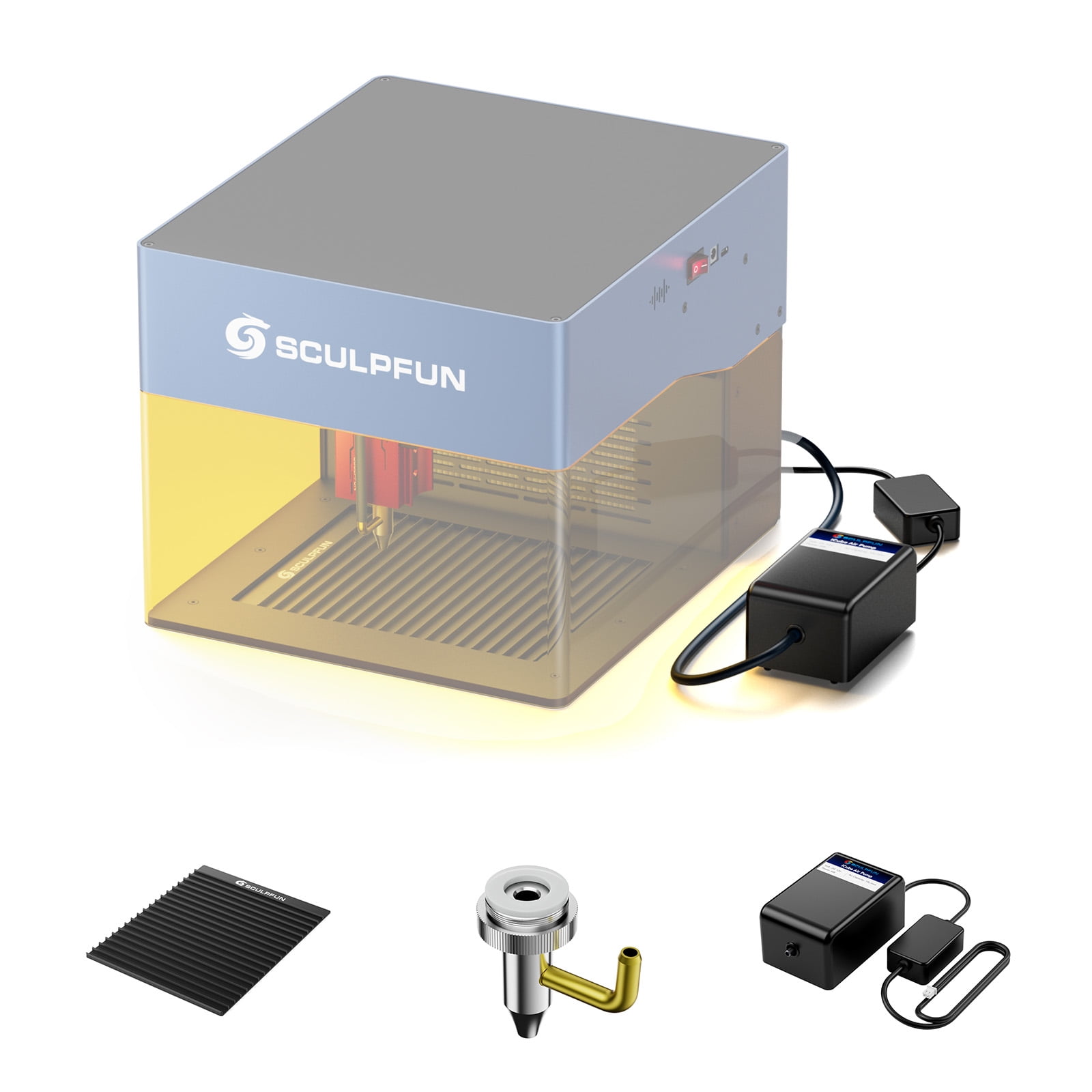 engraving machine accessories: ICUBE upgrade kit,Air Pump 15l/min Air Vibration Table Noise Low