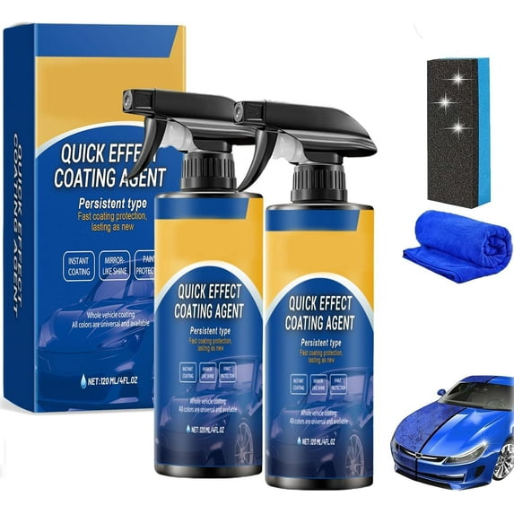 enkfyh 3 in 1 High Protection Quick Car Coating Spray, Advanced Car Quick-Acting Coating Agent Spray, 120ml Quick Effect Coating Agent, Multi-Functional Coating Renewal Agent for Cars, Motorcycles