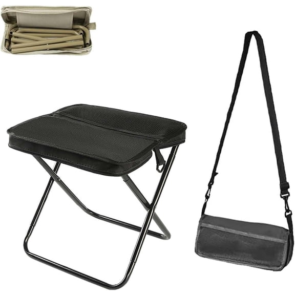 enkfyh Foldable Backpack Stool, Mini Outdoor Camping Collapsible Stool, Small Fishing Chair, Portable Small Foldable Lightweight Hunting Seat, Folding Slacker Chairs for Fishing Travelling Picnics