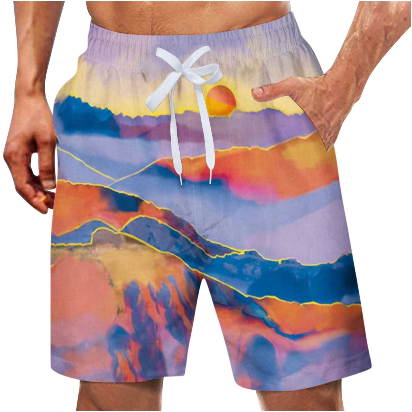 ens Swim Trunks Stretch Beach Shorts Quick Dry with Pockets NoChafing