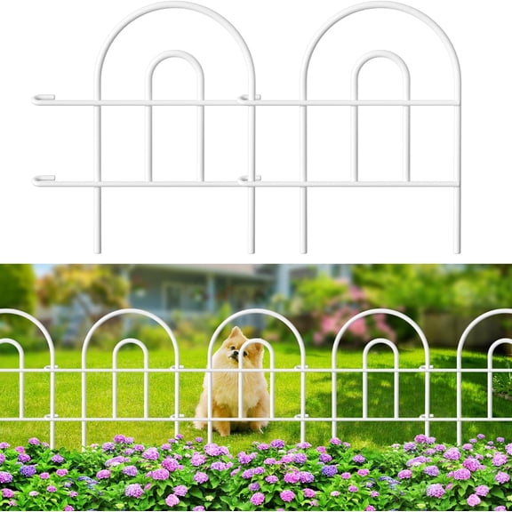 enshijinzi 14 panels Decorative Garden Fences and Borders for Dogs 32in(H)×20ft(L) No Dig Metal Fence Panel Garden Edging Border Fence For Animal Barrier Fencing for Flower Bed Yard Green
