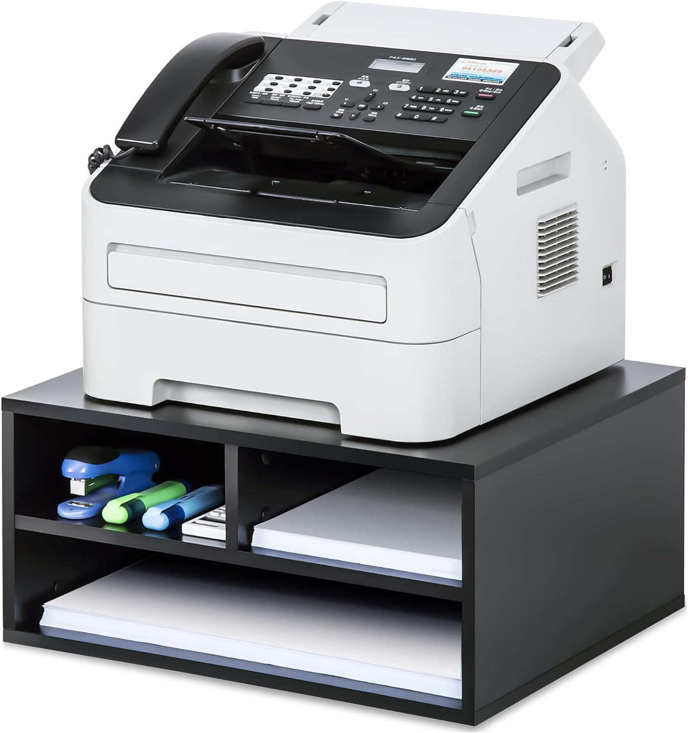enshijinzi Large Printer Stands with 3 Storage Compartments, Desktop ...