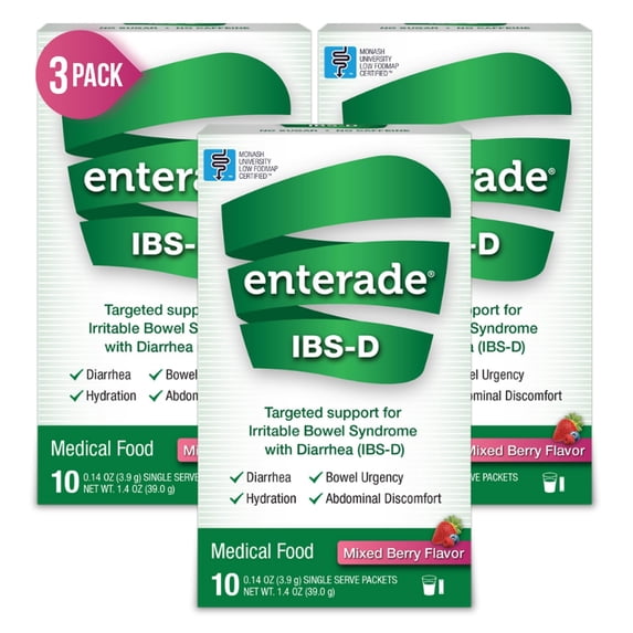 enterade IBS-D Oral Supplement Mixed Berry 0.14 oz. Packet 1 Ct