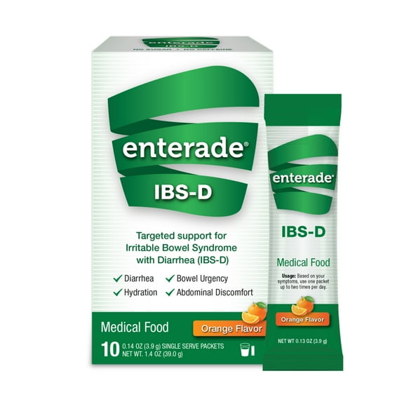 enterade IBS-D Oral Supplement Orange 0.14 oz. Packet 1 Ct