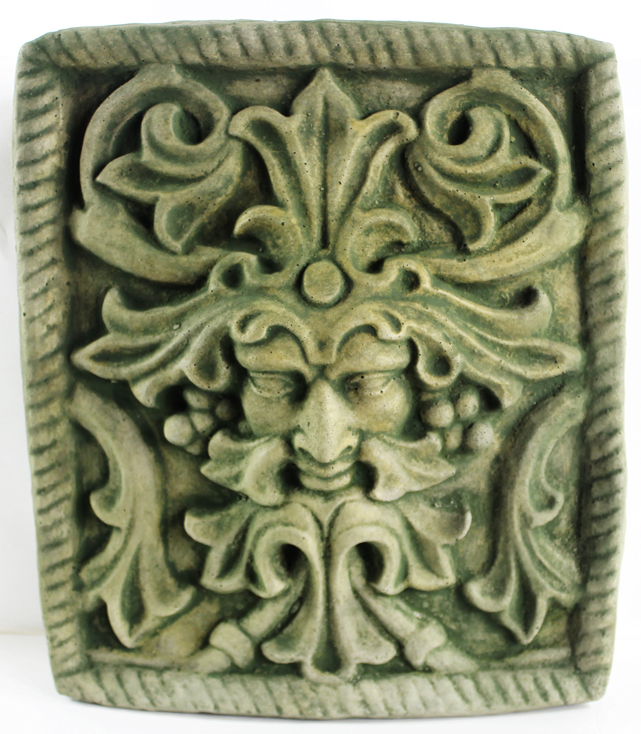 ents LLC Green Man Concrete Wall Plaque European Medieval Sculpture
