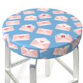 thumbnail image 1 of envelope Pattern pink Round Bar Stool Seat Covers, Elastic Round Chair Cover Stool Seat Slipcover Bar Stool Cushions Round Pad for 12-14 inch, 1 of 5