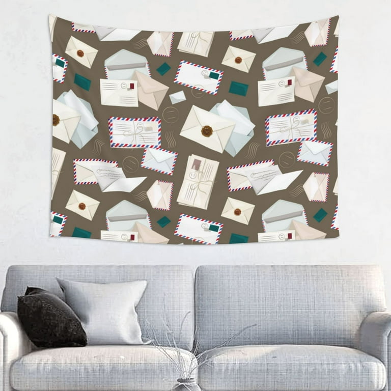 envelope Pattern travel Tapestry for Bedroom 37 29 inche Wall Tapestry Cute Tapestry Aesthetic Wall Hanging Backdrop for Living Room Dorm Decor Walmart