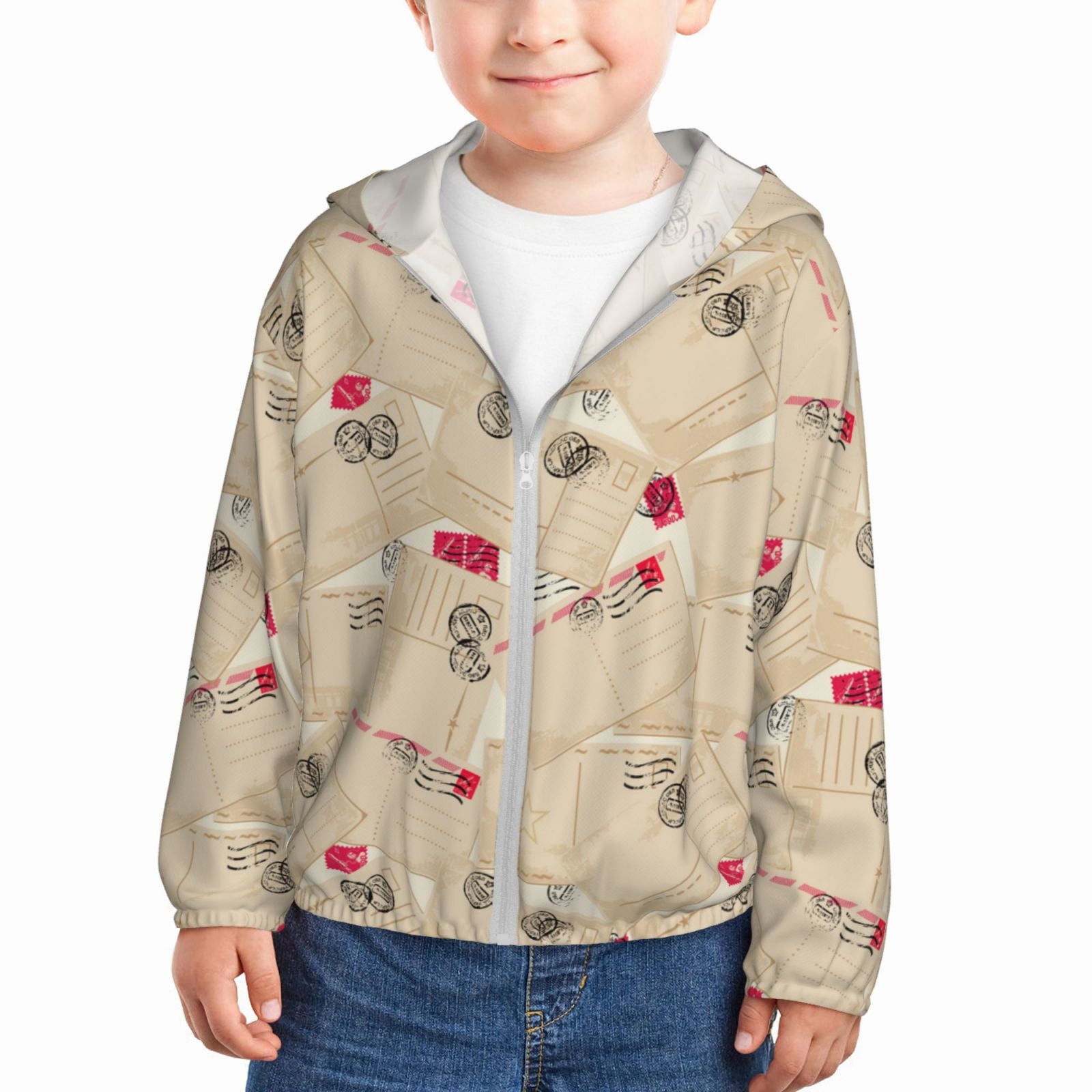 envelope primary color Sun Protection Clothing Zip Up Hoodie