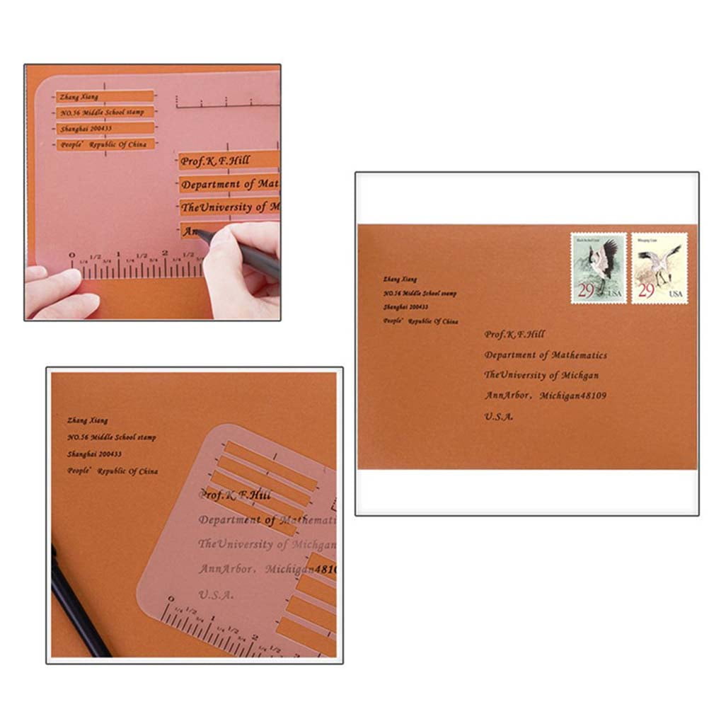 envelope stencil template 4pcs 4 Style Envelope Addressing Guide