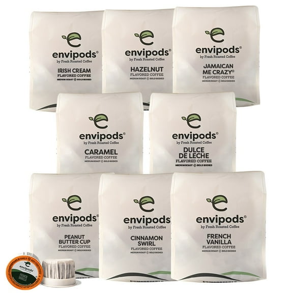 envipods by Fresh Roasted Coffee - Flavored envipod Variety Pack  96 K-cup Compatible envipods