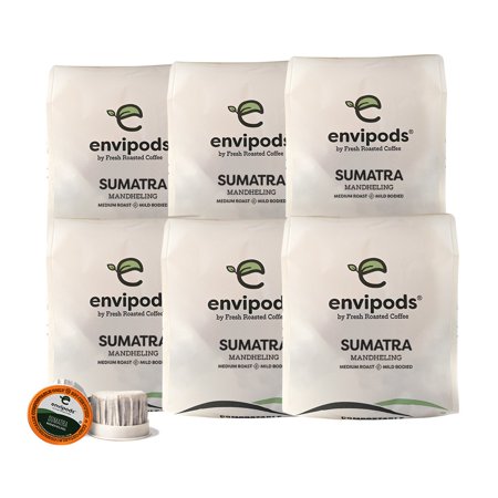 envipods by Fresh Roasted Coffee - Sumatra Mandheling Coffee, 72 K-cup Compatible envipods