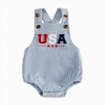 thumbnail image 1 of enyan 4th of July Infant Baby Girls Romper Independence Day Outfit Newborn 3 6 12 18 Months Girl Jumpsuit Overall Light Blue,3-6 Months, 1 of 4