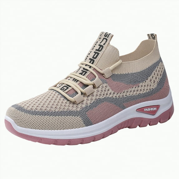 enyan Athletic Shoes Women Toe Shoes for Women Non Slip Composite Work Sneakers Comfortable Safety Tennis Shoes Lightweight Breathable Construction Sneakers Beige,Size 8