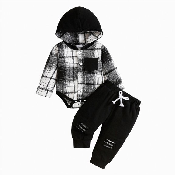 enyan B'aby B'oy Clothes Set Cute B'aby B'oy Clothes Suit Todd'ler B'oys' Striped long Sleeve T-Shirt+Overalls Jumpsuit Pants Outfits Sets Black,3-6 Months