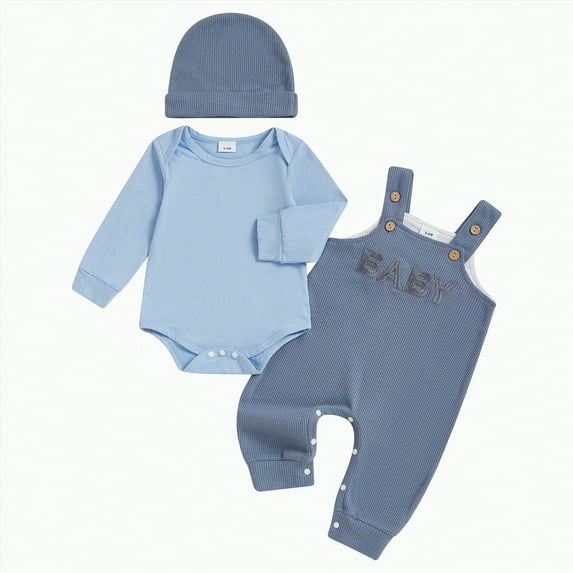 enyan B'aby B'oy Sets Newborn Inf'ant B'aby B'oy Clothes Fall Winter Outfits New to The Crew Outfit Todd'ler B'aby B'oy Clothes Set Blue,12-18 Months