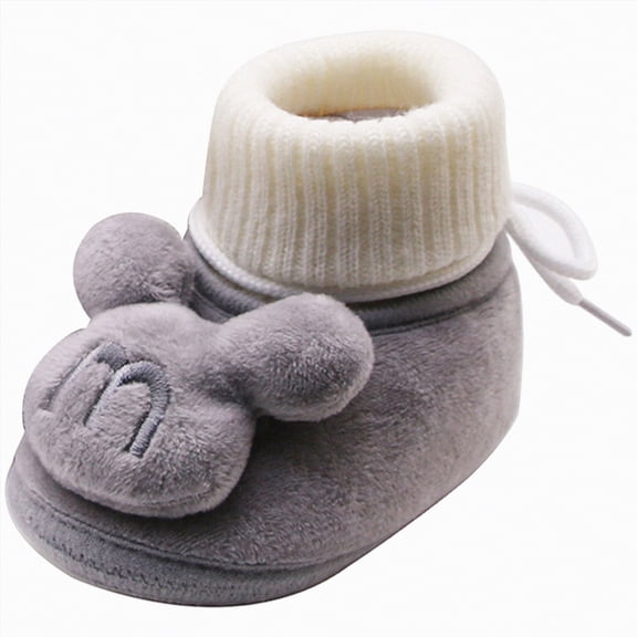 enyan B'aby B'oy Shoes B'aby Shoes & Socks - Non-Slip Breathable Slippers with Soft Rubber Sole - B'aby B'oys & G'irls Slip On Sneakers Grey,Size 5.5