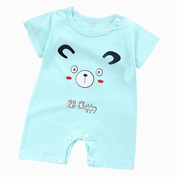 enyan Baby Boy Clothes 1-24M Baby Clothing Set Cute Cartoon Short Sleeve Jumpsuit Coming Home Gift Mint Green,18-24 Months