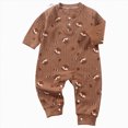thumbnail image 1 of enyan Baby Boy Clothes Newborn Bodysuit for Fall Winter Long Sleeve Cute Cartton Print Footless Romper Onesie Infant Boys Outfit Brown,0-3 Months, 1 of 6