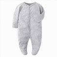 thumbnail image 1 of enyan Baby Boy Clothes Newborn Boys Jumpsuit Onesie Long Sleeve Open Front Footie Romper Infant Fall Winter Outfit Grey,3-6 Months, 1 of 1
