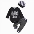 thumbnail image 1 of enyan Baby Boy Clothes Preemie Infant Boy Bear Outfits Jumpsuit Bodysuit Letter Print Romper(Black,6-9 Months), 1 of 7