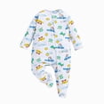 thumbnail image 1 of enyan Baby Boy Girl Outfits Footie Pajamas Zip Front Footed Sleep N Play Sleepwear Nightwear Newborn Boys Girls Pjs（Green,3-6 Months）, 1 of 4