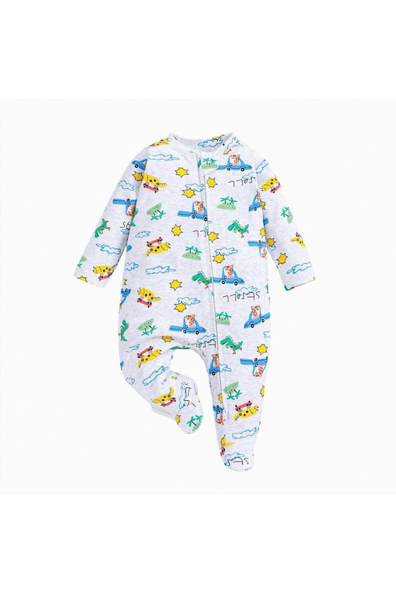 Baby Boy Girl Outfits Footie Pajamas Zip Front Footed Sleep N Play Sleepwear Nightwear Newborn Boys Girls Pjs(Green,3-6 Months)