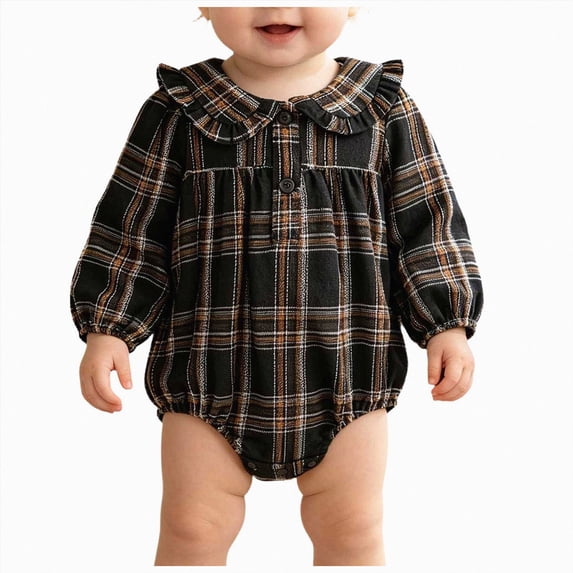 enyan Baby Boy Girl Sweatshirt Romper Cotton Goose Long Sleeve Bubble Romper Infant Fall Clothes(Blue,6-9 Months)