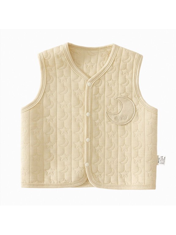 Baby Boy Girl Vest Cotton Warm Breathable Soft & Lightweight Baby Vest for Spring Fall Clothes(Yellow,6-12 Months)
