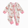 thumbnail image 1 of enyan Baby Boy Girl Western Clothes Cow Print Long Sleeve Romper Jumpsuit One Piece Newborn Fall Winter Outfit(Pink,6-12 Months), 1 of 6