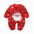 thumbnail image 1 of enyan Baby Boys Girls Fake 2-Piece Overalls Romper Cute Cartoon Print Long Sleeve Onesie Infant Outfit for Fall Winter(Brick Red,3-6 Months), 1 of 4