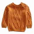 thumbnail image 1 of enyan Baby Boys Girls Sweater Cable Knit Pullover Lined Warm Sweatshirt for Fall Winter（Orange,6-12 Months）, 1 of 4