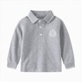 thumbnail image 1 of enyan Baby Boys School Uniform Shirt Long Sleeve Collared Polo Shirt Top Soft Kids Clothes for School Casual Wear(Grey,3-4 Years), 1 of 5