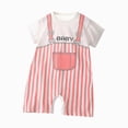 thumbnail image 1 of enyan Baby Girl Boy Romper Cotton Short Sleeve Cute Catton Print Jumpsuit Cute Onesie for Toddler Girls Light Pink,12-18 Months, 1 of 3