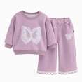 thumbnail image 1 of enyan Baby Girl Clothes Fall Winter Long Sleeve Top and Jogger Pants Set Casual Daily Outfits for Toddler Girl Purple，2-3 Years, 1 of 7