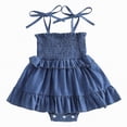 thumbnail image 1 of enyan Baby Girl Clothes Infant Summer Denim Romper Dress Sleeveless Bodysuit Jumpsuit Newborn Outfits,Blue,6-12 Months, 1 of 7