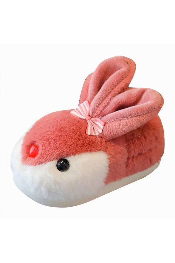 Baby Girl's Premium Soft Plush Slippers Cartoon Warm Winter House Shoes Toddler Slippers Girl Watermelon Red,Size 12