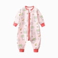 thumbnail image 1 of enyan Baby Girls Boys Footless Pajamas 2 Way Zipper Long Sleeve Soft Sleeper Pjs Cute Infant Romper(Pink,1-2 Years), 1 of 4