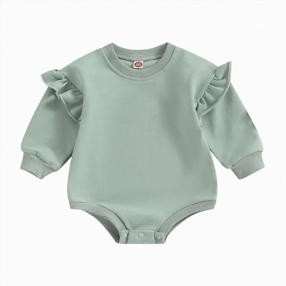 enyan Baby Toddler Girl Boy Sweatshirt/Romper Long Sleeve Sister Brother Matching Outfit Newborn Clothes(Green,3-6 Months)