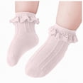 thumbnail image 1 of enyan Baby Toddler Girls Princess Cotton Frilly Socks Lace Ruffle Ankle Socks for Girls Thin Mesh Summer for Dress (Pink,9-12 Years), 1 of 6