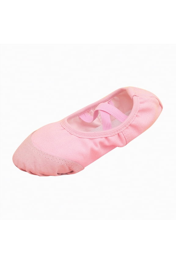 Ballet Shoes for Girls Toddler Dance Slippers Glitter Ballet Shoes for Little Kid Cutr Bow Practice Slippers Flat Shoes(Pink,11.5)
