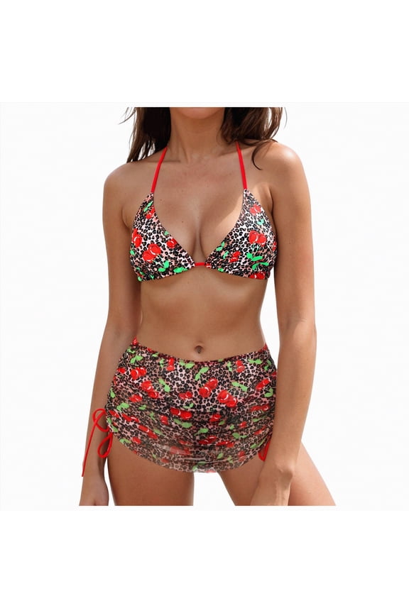 Bathing Suit for Women One Piece Women 2Pcs Halter Neck Bra Tops Thong Micro Bikini Set Swimwear Beachwear Swimsuit Extreme Lingerie Bathing Suit,Red,XL