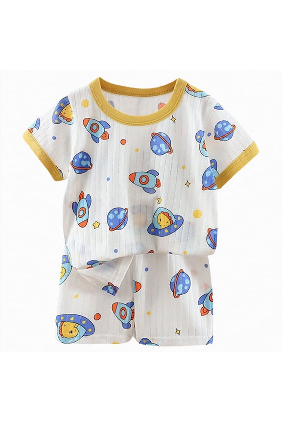 Boy Clothes Baby Boy Outfits 12-18 Months Baby Boy Clothes Short Sleeve T-Shirt Tee Tops Joggers Casual Elastic Shorts,Gold,18-24 Months