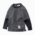 thumbnail image 1 of enyan Boy's Sweatshirt Casual Cotton Striped Crewneck Long-Sleeve T-Shirt Basic Pullover Stripe Tee Shirt(Black,8-9 Years), 1 of 6