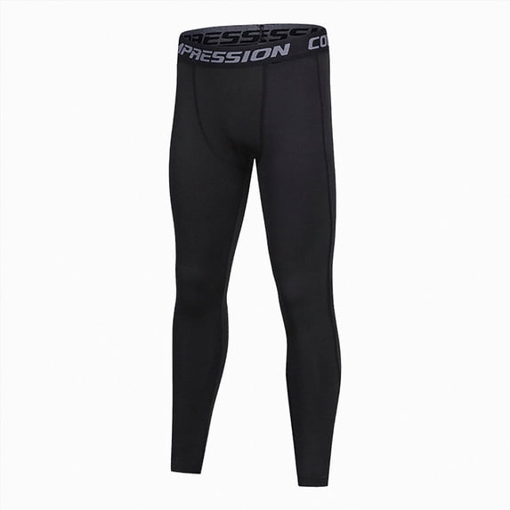 enyan Boys Compression Pants, Youth Athletic Leggings for Basketball Football Running, Quick Dry Spandex Sports Tights(Black,4-5 Years)