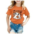 thumbnail image 1 of enyan Boys Girls Halloween Shirts Ghost Tshirt Toddler Boy Girl Cute Pumpkin Tee Tops Spooky Season Fall Clothes(Orange,8-9 Years), 1 of 5