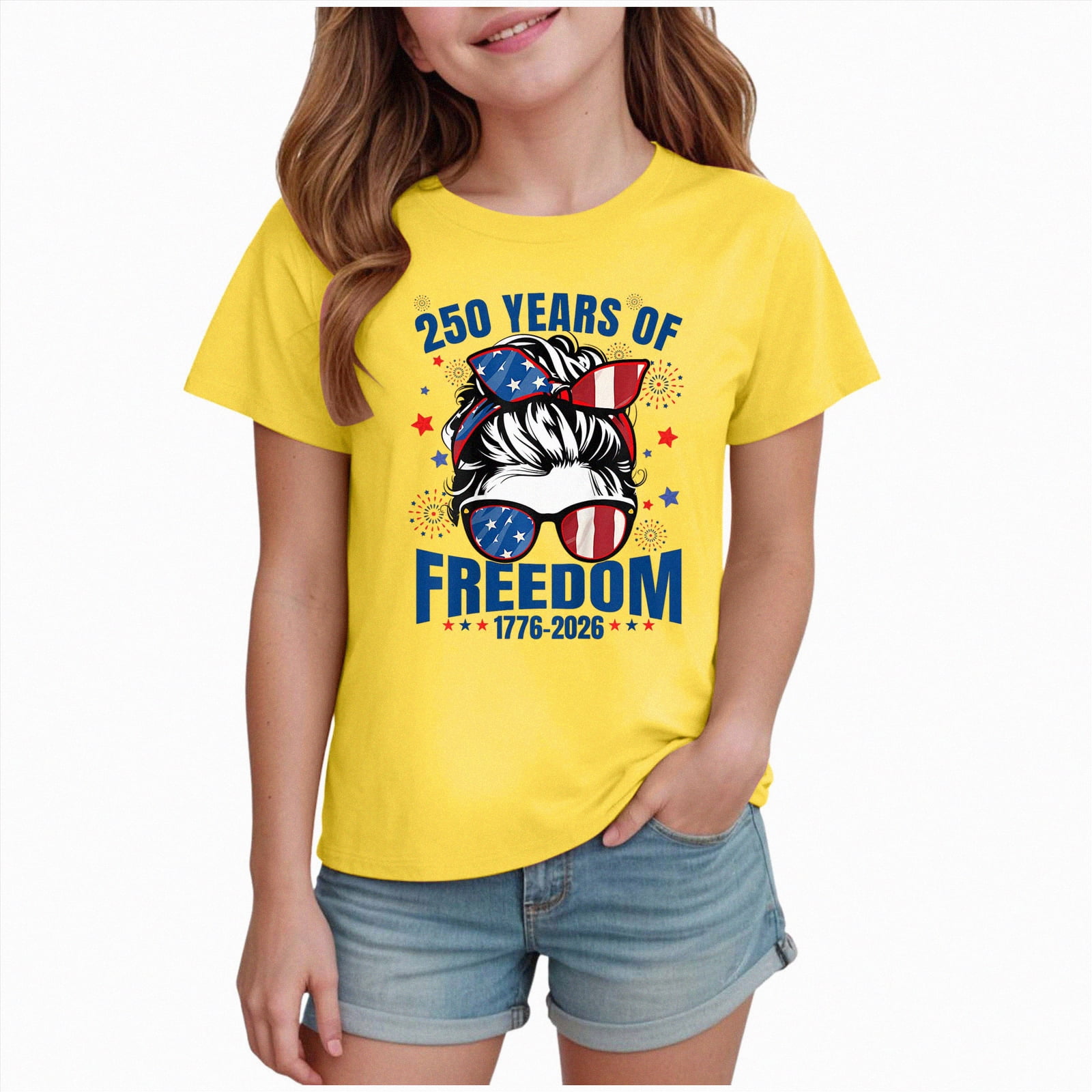 enyan Boys Girls T-Shirts 250 Years America Anniversary Shirt Girls ...