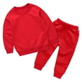 thumbnail image 1 of enyan Boys Set Fleece Pullover Hoodie and Pants Outfit Set Toddler to Little Kid Red,5-6 Years, 1 of 6